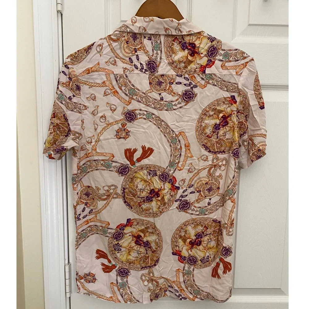 Summer/Hawaiian shirt - baby pink with lot of pattern - Picture 2 of 2